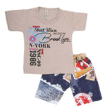 Boys Half Sleeves 2 Piece Suit - Light Grey, Kids, Boys Sets And Suits, Chase Value, Chase Value