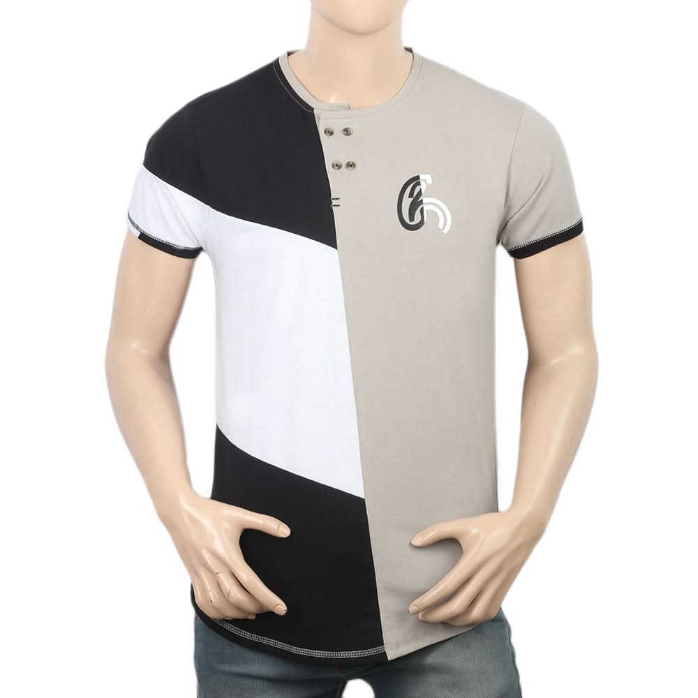 Men's Half Slevees Fancy T-Shirt - Ash Grey, Men, T-Shirts And Polos, Chase Value, Chase Value