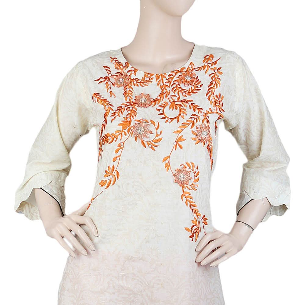 Women's Embroidered 2 Piece Suit - Cream, Women, Shalwar Suits, Chase Value, Chase Value