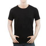 Men's Half Sleeves Plain T-Shirt - Black, Men, T-Shirts And Polos, Chase Value, Chase Value