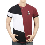Men's Half Slevees Fancy T-Shirt - Maroon, Men, T-Shirts And Polos, Chase Value, Chase Value