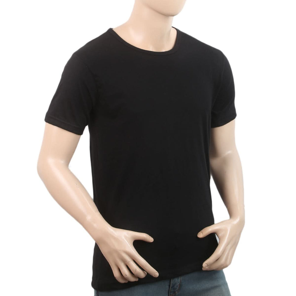 Men's Half Sleeves Plain T-Shirt - Black, Men, T-Shirts And Polos, Chase Value, Chase Value