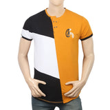 Men's Half Slevees Fancy T-Shirt - Mustard, Men, T-Shirts And Polos, Chase Value, Chase Value