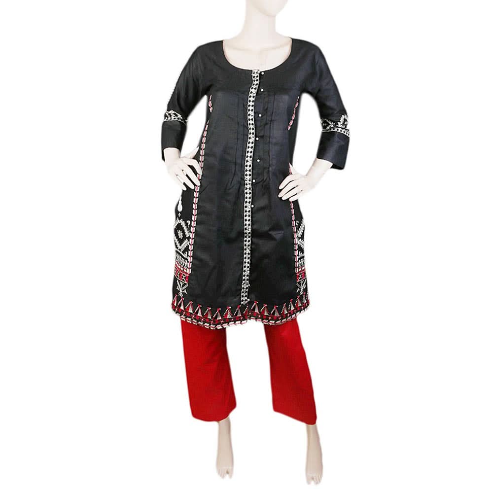Women's Embroidered 2 Piece Suit - Black, Women, Shalwar Suits, Chase Value, Chase Value