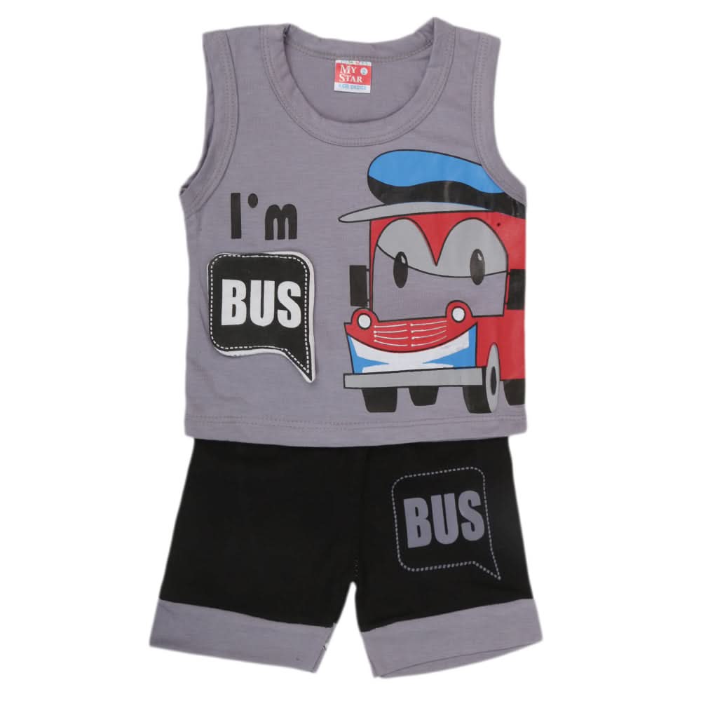 Newborn Boys Sando Suit 913 - Dark Grey, Kids, NB Boys Sets And Suits, Chase Value, Chase Value