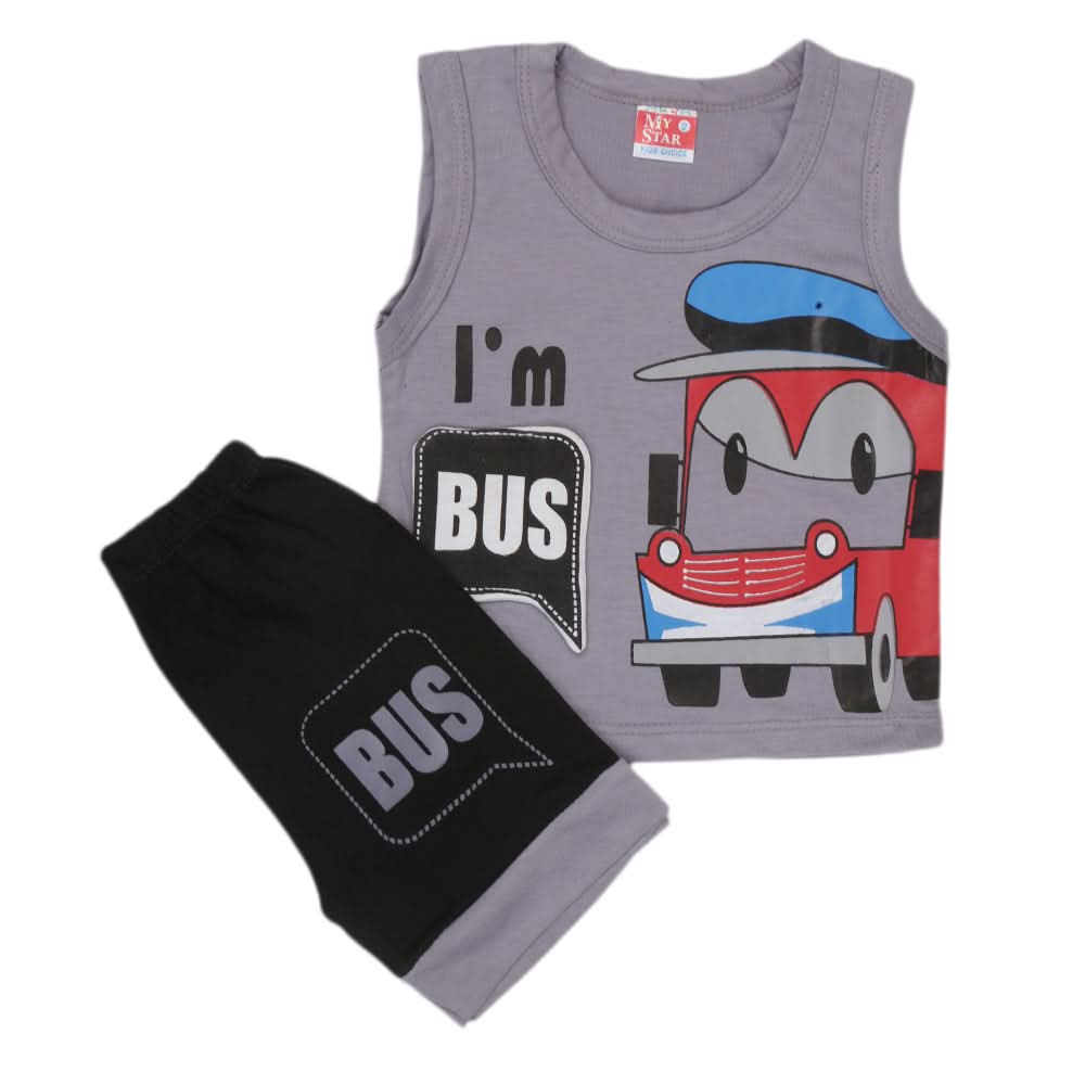 Newborn Boys Sando Suit 913 - Dark Grey, Kids, NB Boys Sets And Suits, Chase Value, Chase Value