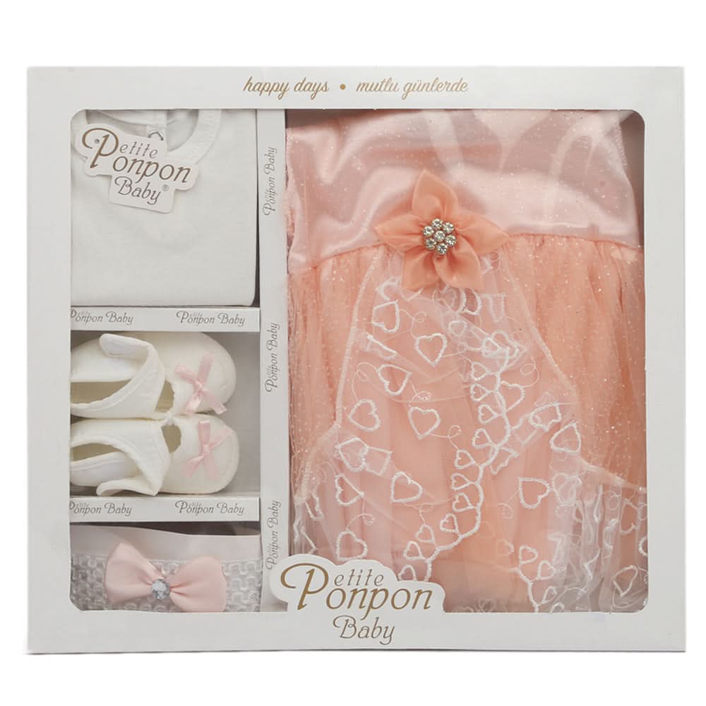 Newborn Girls Gift Set - Peach - B, Kids, Newborn Girls Sets And Suits, Chase Value, Chase Value