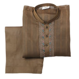 Boys Embroidered Stitched Shalwar Suit - Brown, Boys Shalwar Kameez, Chase Value, Chase Value