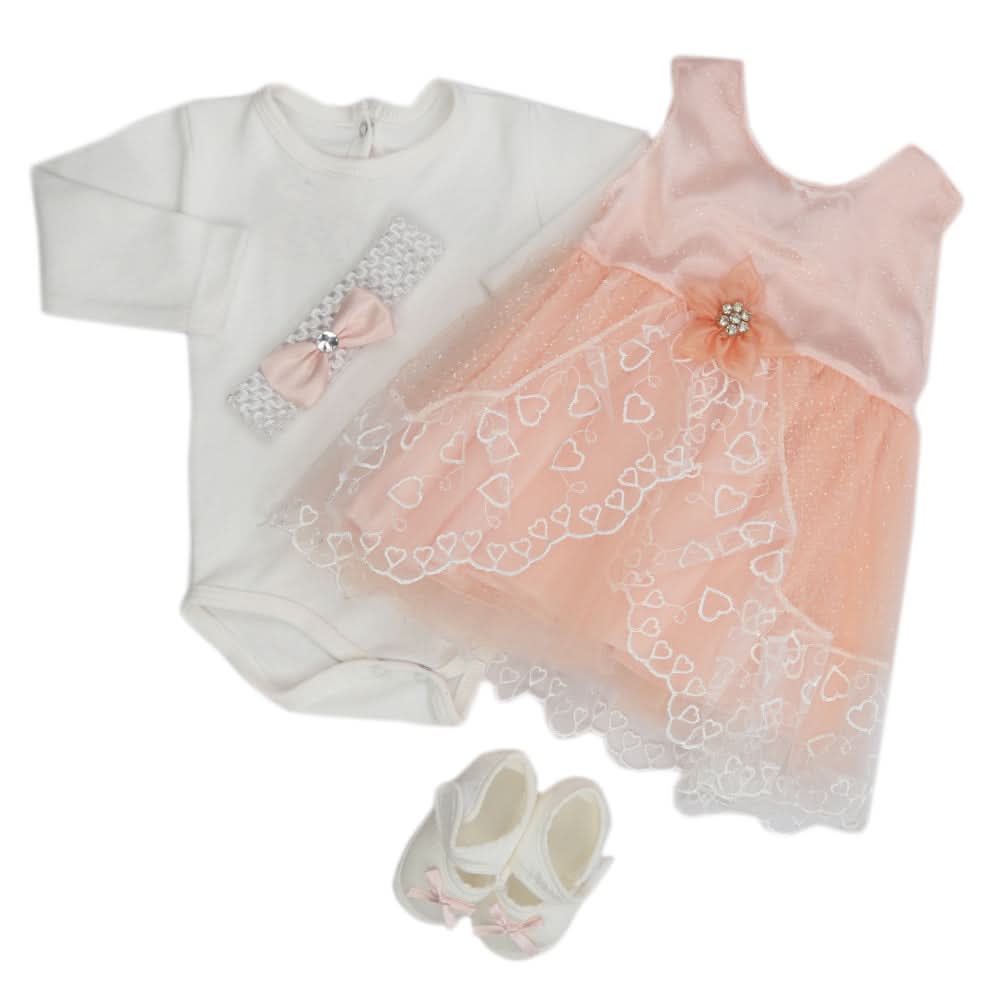 Newborn Girls Gift Set - Peach - B, Kids, Newborn Girls Sets And Suits, Chase Value, Chase Value