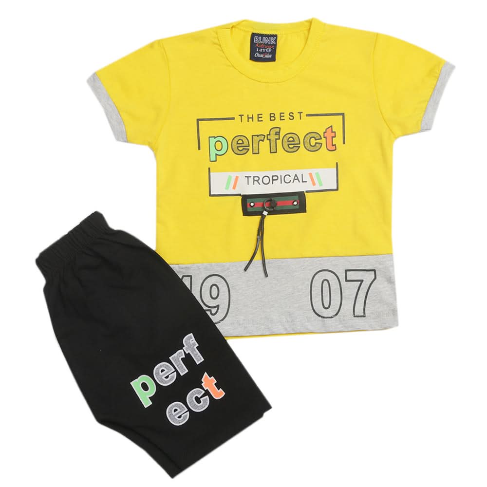 Boys Short Suit - Yellow, Kids, Boys Sets And Suits, Chase Value, Chase Value