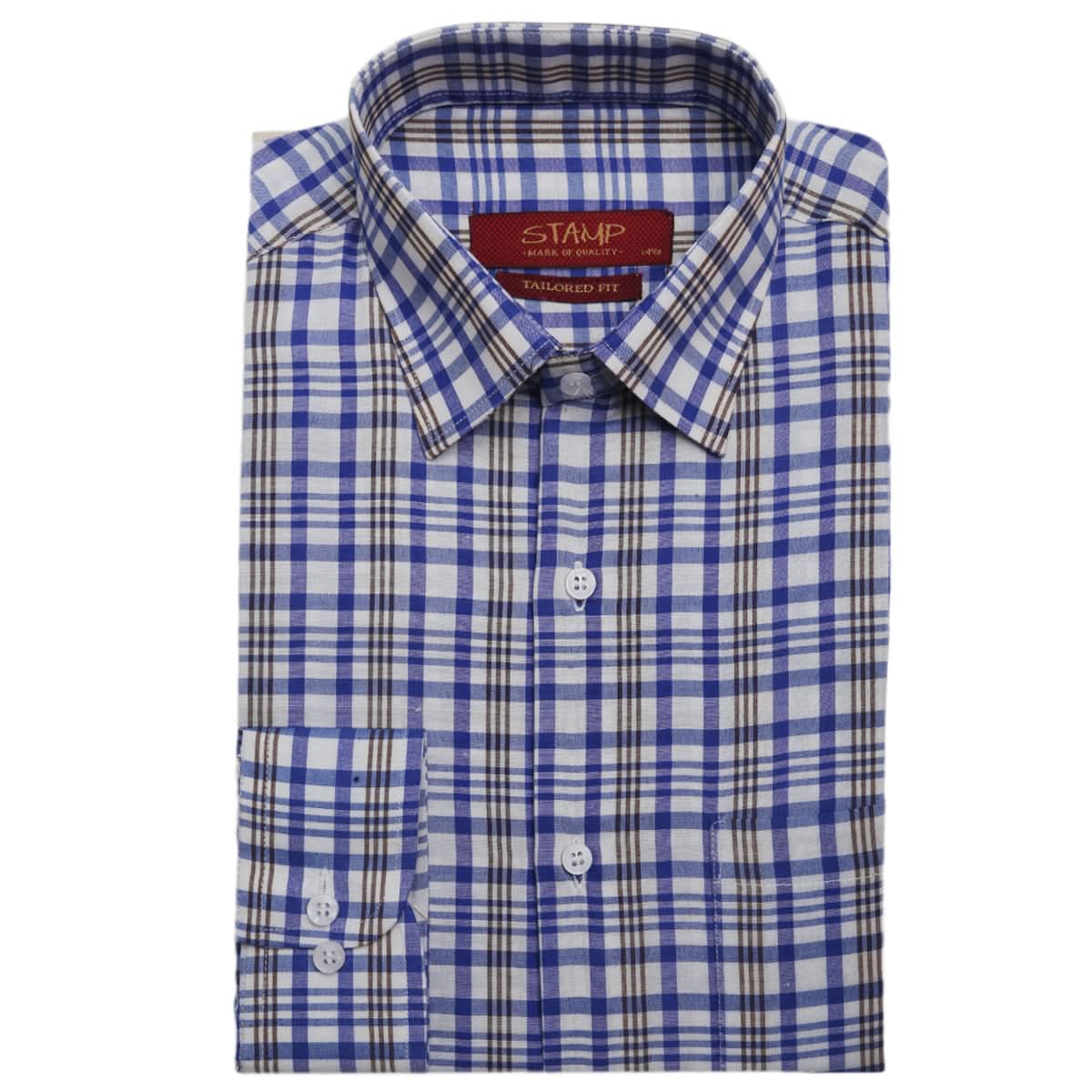 Men's Formal Shirt Check ARC 4395 - Royal Blue, Men, T-Shirts And Polos, Chase Value, Chase Value