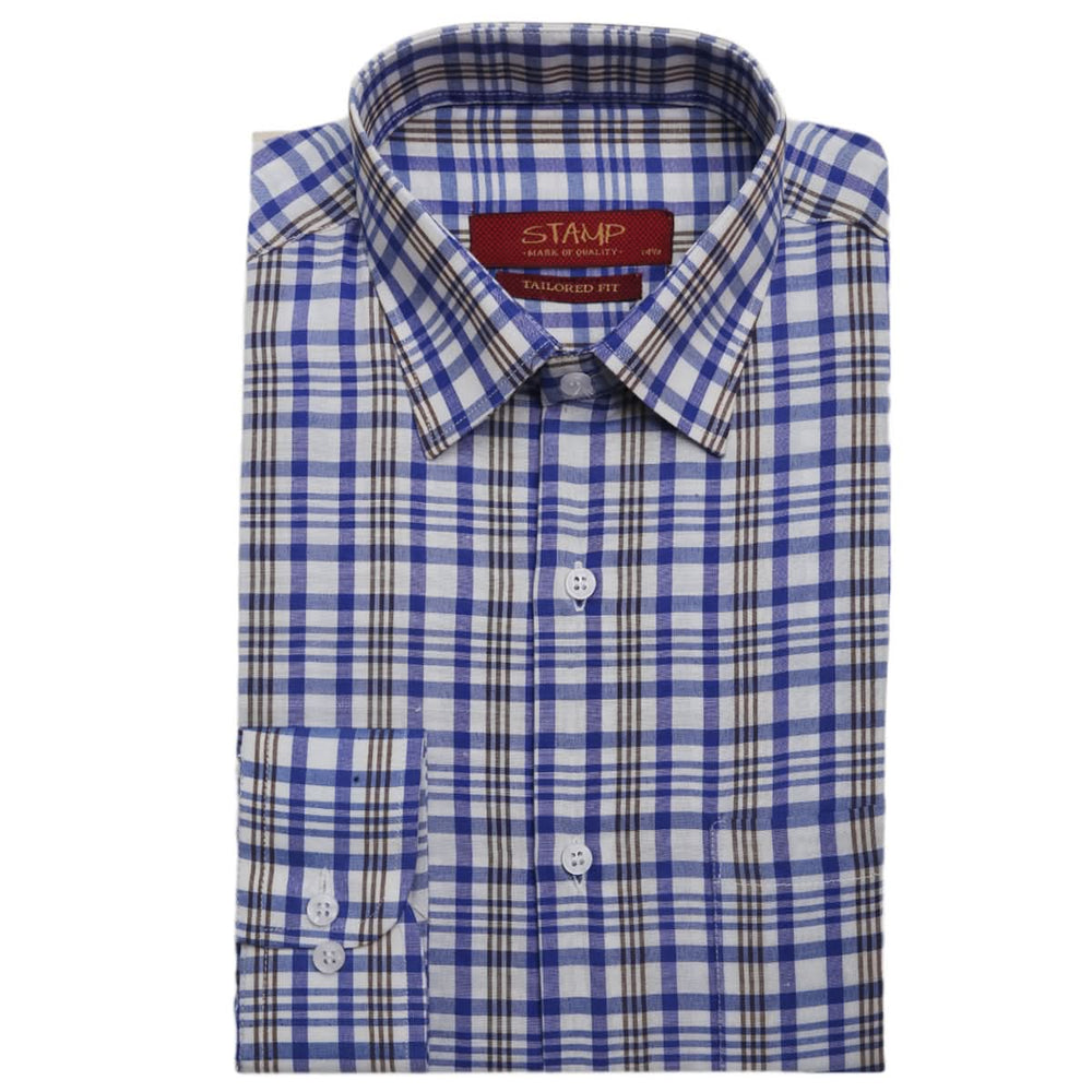 Men's Formal Shirt Check ARC 4395 - Royal Blue, Men, T-Shirts And Polos, Chase Value, Chase Value