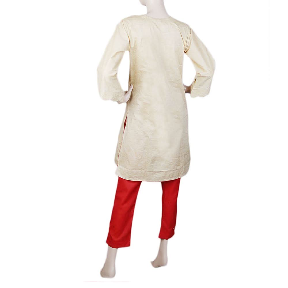 Women's Embroidered 2 Piece Suit - Beige, Women, Shalwar Suits, Chase Value, Chase Value