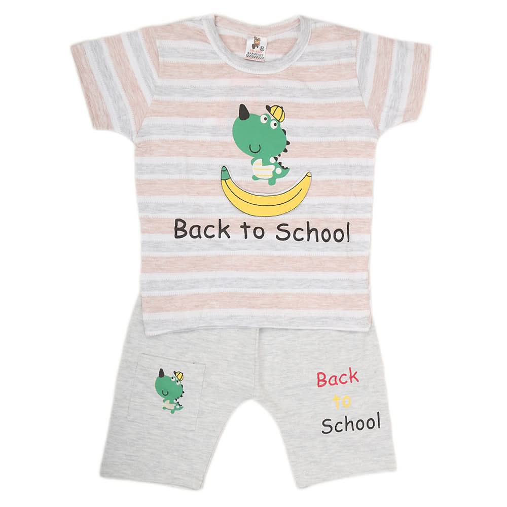 Boys Half Sleeves 2 Piece Suit - Peach, Kids, Boys Sets And Suits, Chase Value, Chase Value