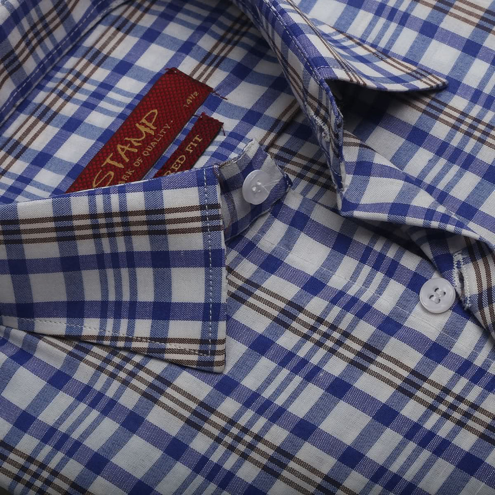 Men's Formal Shirt Check ARC 4395 - Royal Blue, Men, T-Shirts And Polos, Chase Value, Chase Value