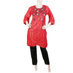 Women's Embroidered 2 Piece Suit - Red, Women, Shalwar Suits, Chase Value, Chase Value