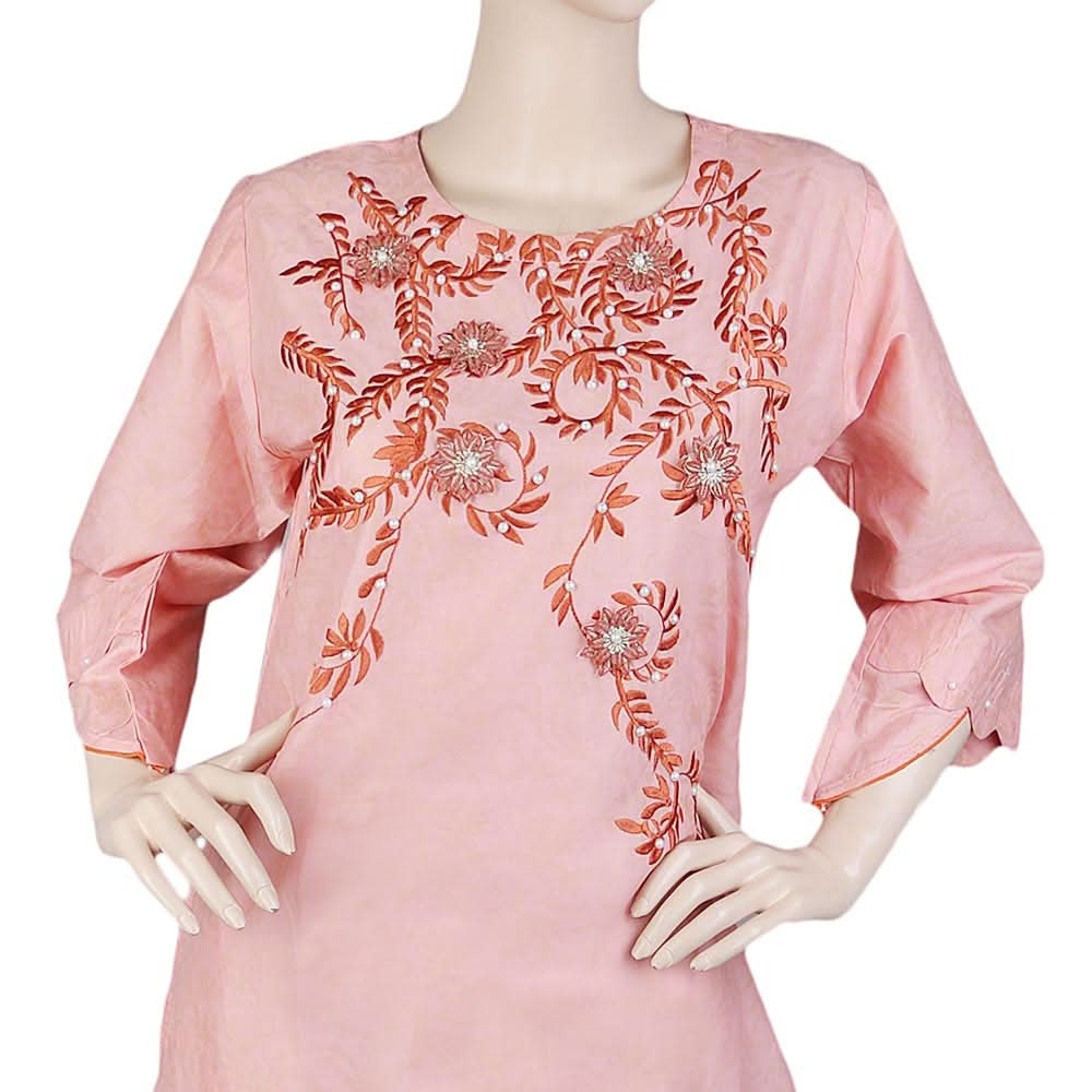 Women's Embroidered 2 Piece Suit - Peach, Women, Shalwar Suits, Chase Value, Chase Value