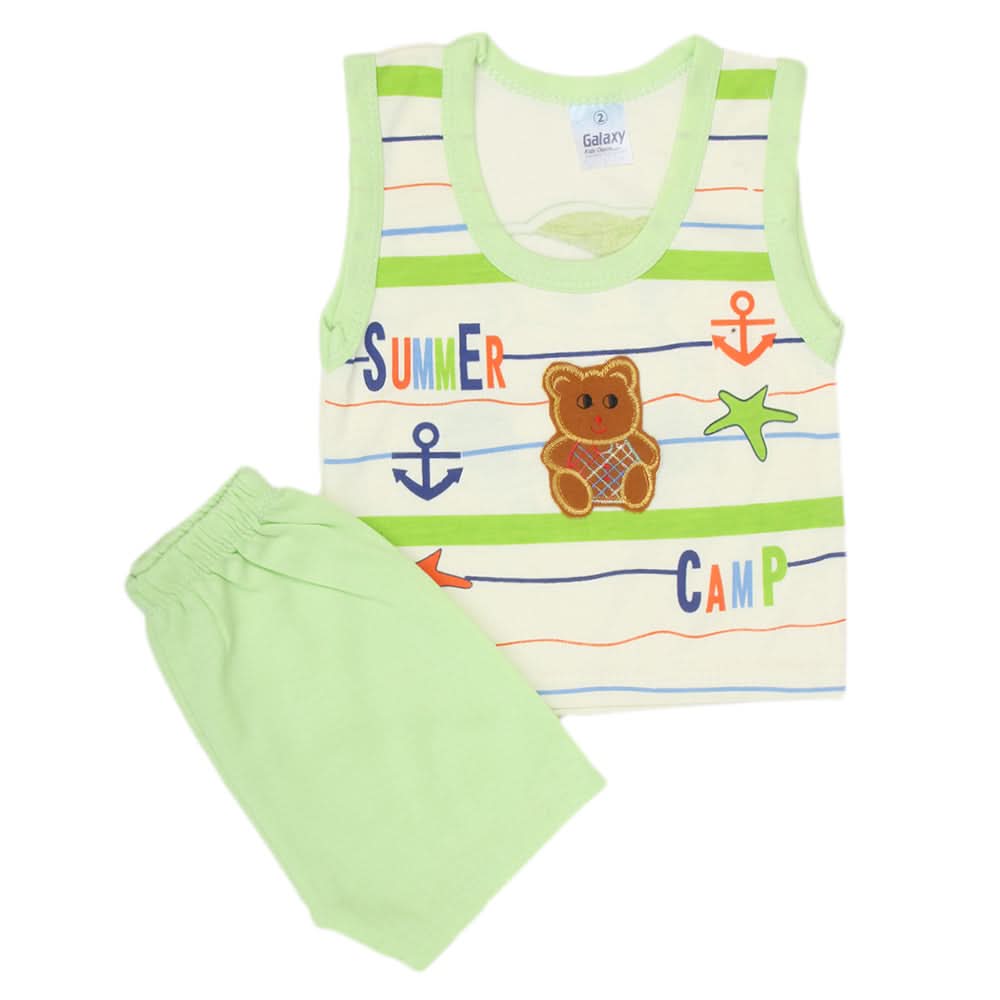 Newborn Boys Sando Suit 1121 - Light Green, Kids, Boys Sets And Suits, Chase Value, Chase Value