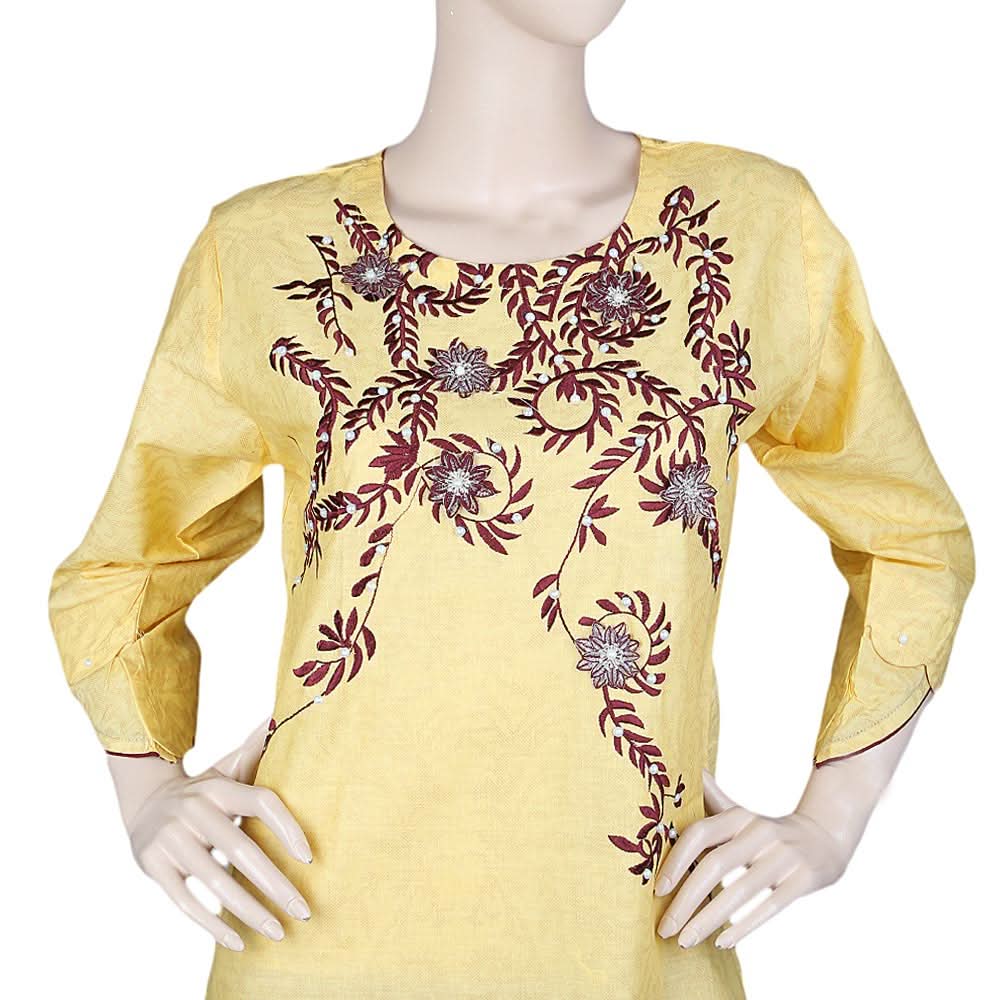 Women's Embroidered 2 Piece Suit - Yellow, Women, Shalwar Suits, Chase Value, Chase Value