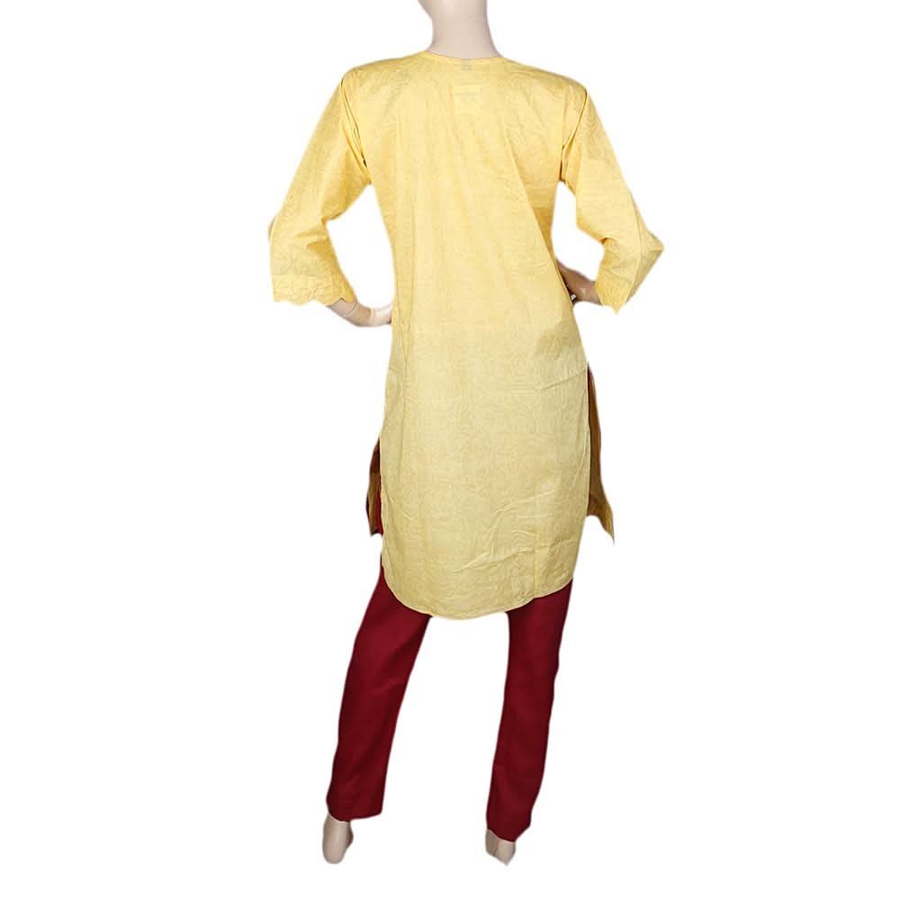 Women's Embroidered 2 Piece Suit - Yellow, Women, Shalwar Suits, Chase Value, Chase Value