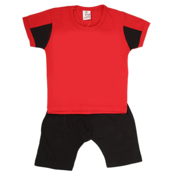 Newborn Boys Half Sleeves Suit - Red, Kids, New Born Boys Sets And Suits, Chase Value, Chase Value