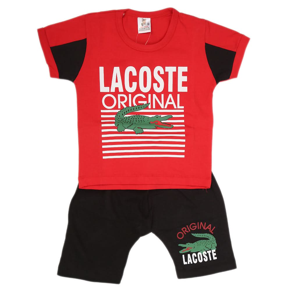 Boys Half Sleeves 2 Piece Suit - Red, Kids, Boys Sets And Suits, Chase Value, Chase Value