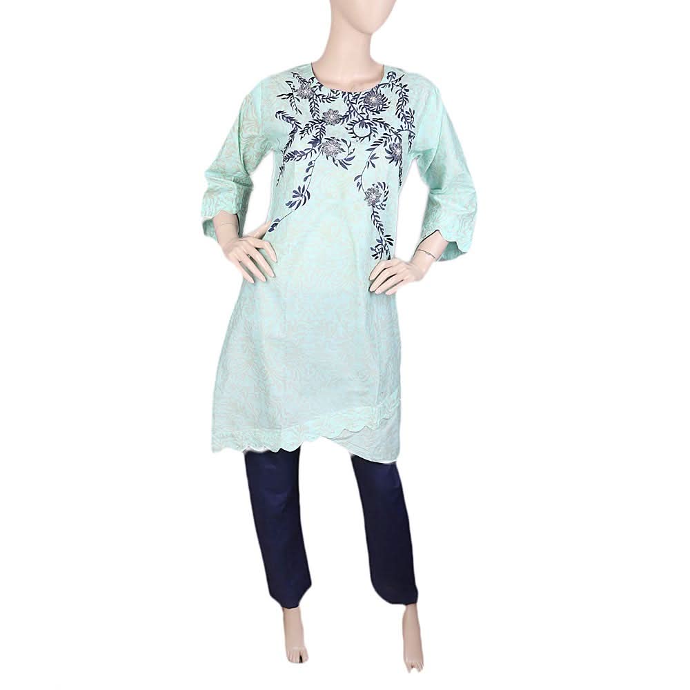 Women's Embroidered 2 Piece Suit - Cyan, Women, Shalwar Suits, Chase Value, Chase Value