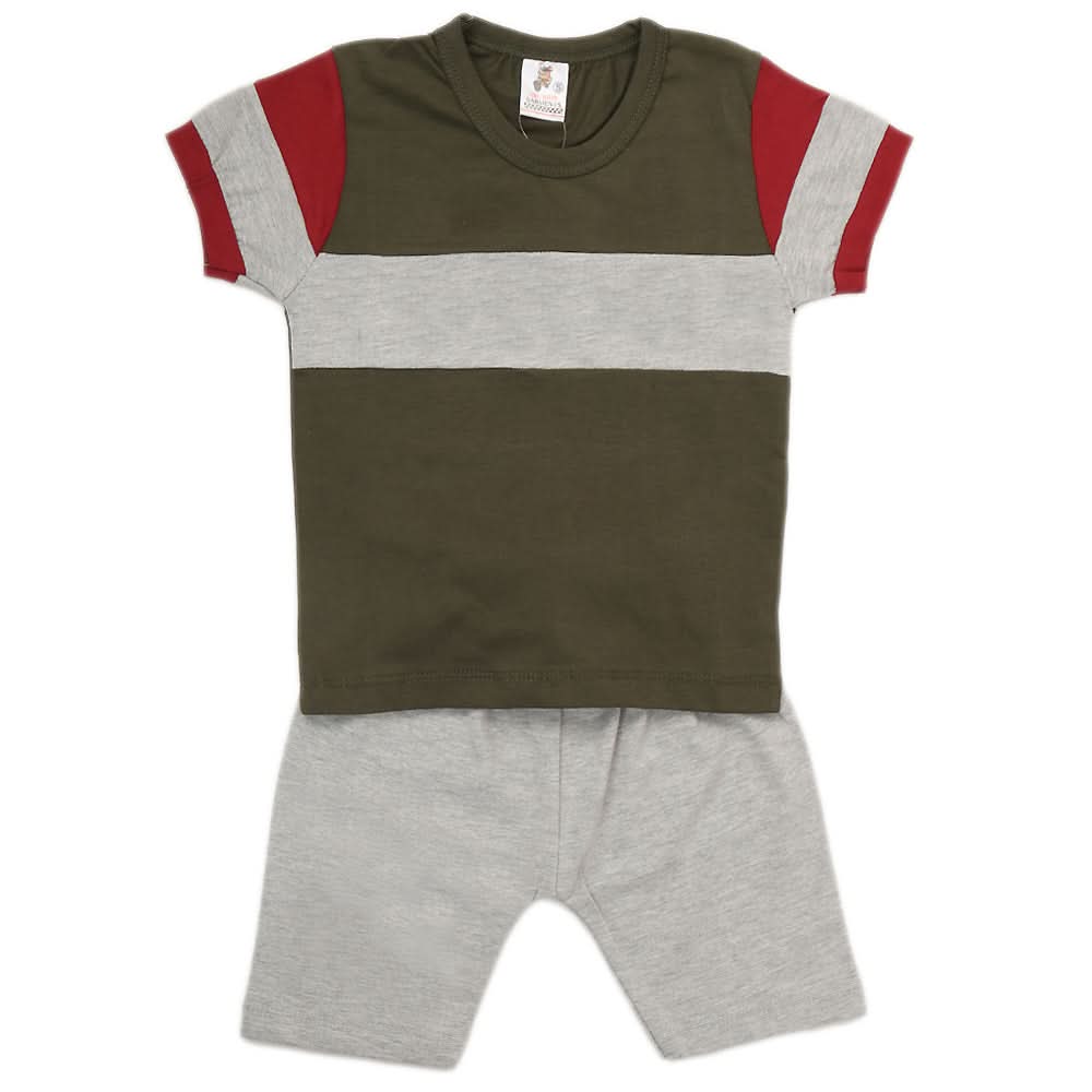 Boys Half Sleeves 2 Piece Suit - Green, Kids, Boys Sets And Suits, Chase Value, Chase Value