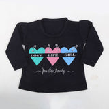 Newborn Girls Full Sleeves T-Shirt - Navy Blue, Kids, NB Girls T-Shirts, Chase Value, Chase Value