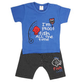Boys Half Sleeves 2 Piece Suit - Royal Blue, Kids, Boys Sets And Suits, Chase Value, Chase Value