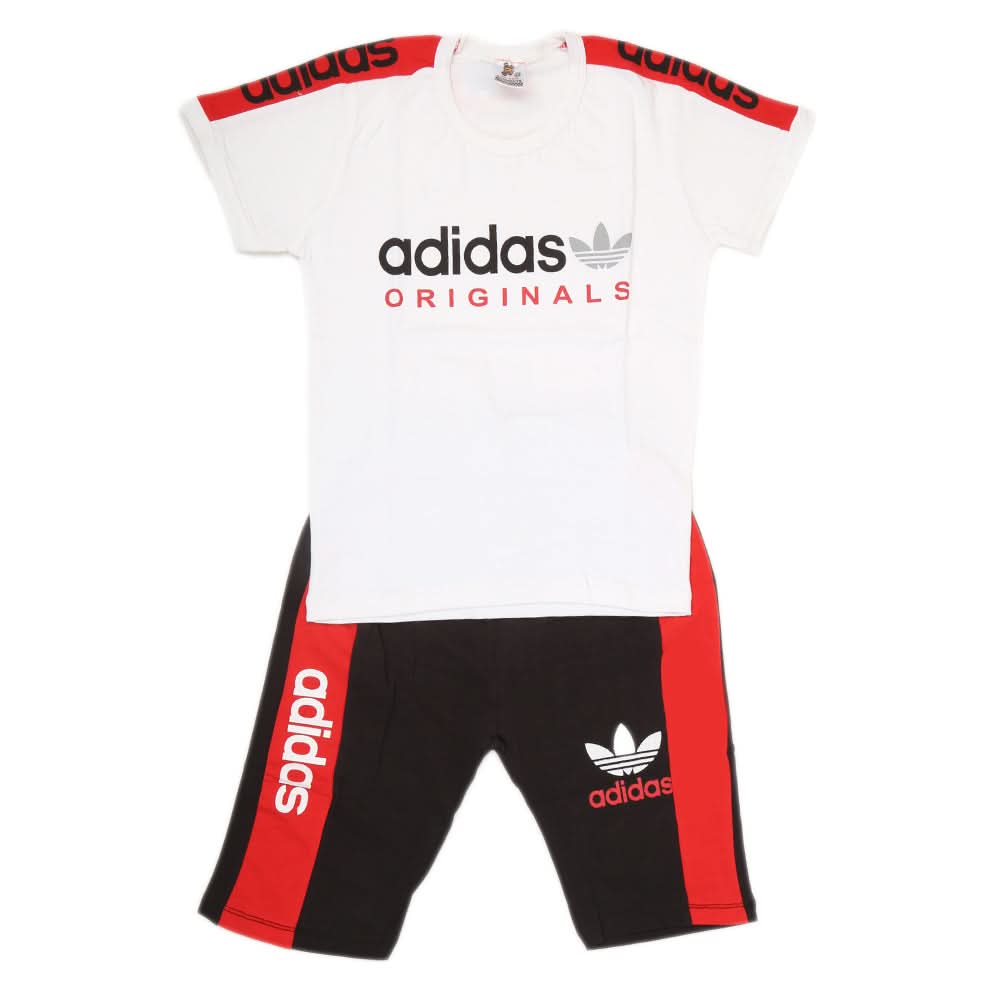 Boys Half Sleeves 2 Piece Suit - White, Kids, Boys Sets And Suits, Chase Value, Chase Value