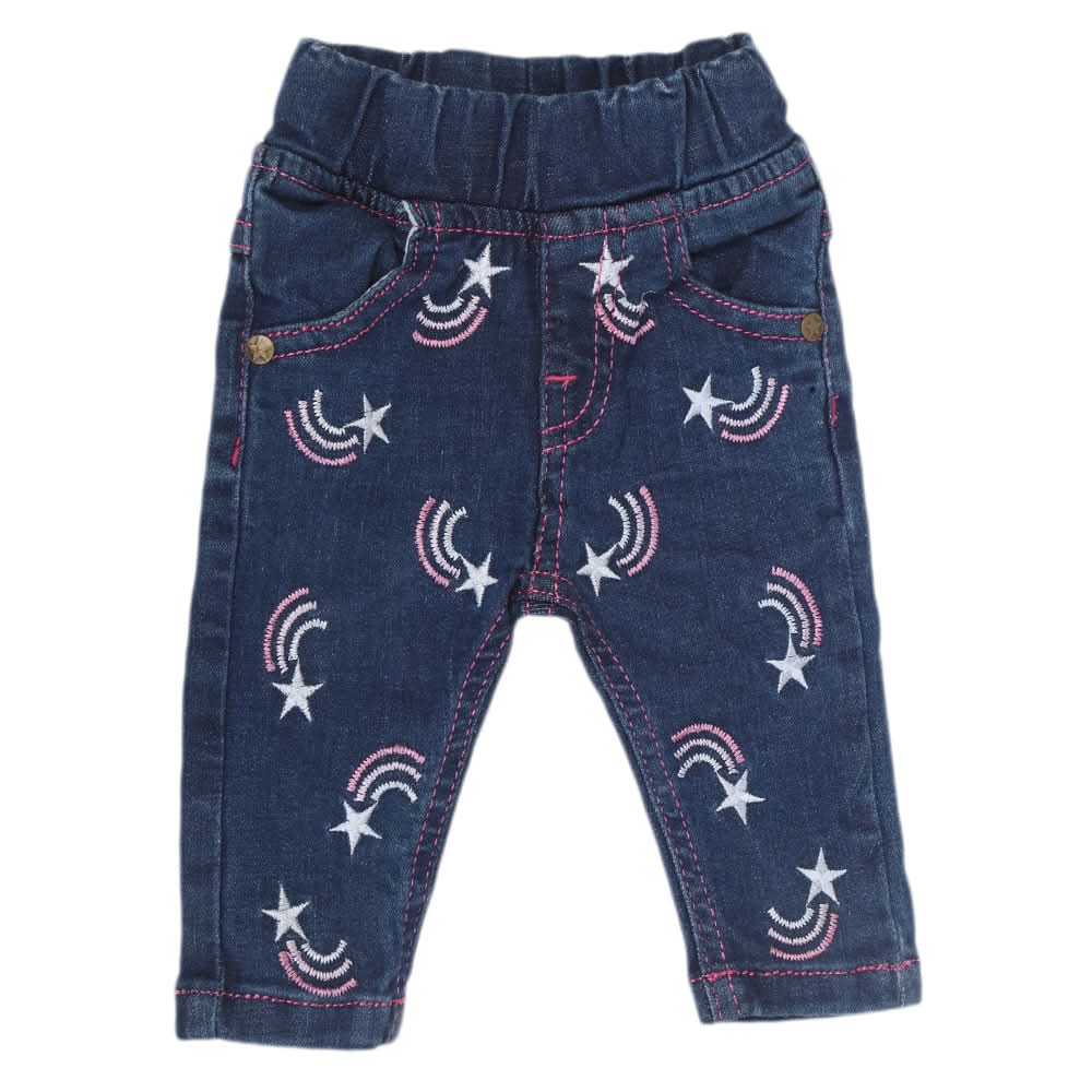 Newborn Girls Denim Pant C-22 - Blue, Kids, NB Girls Shorts Skirts And Pants, Chase Value, Chase Value