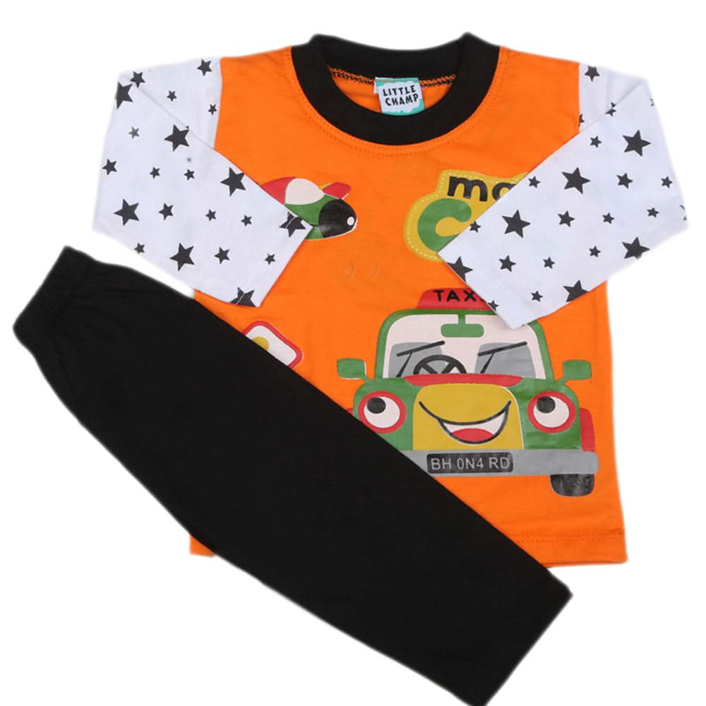 Boys Full Sleeves 2 Pcs Suit - Orange, Kids, Boys Sets And Suits, Chase Value, Chase Value