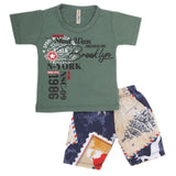 Boys Half Sleeves 2 Piece Suit - Green, Kids, Boys Sets And Suits, Chase Value, Chase Value