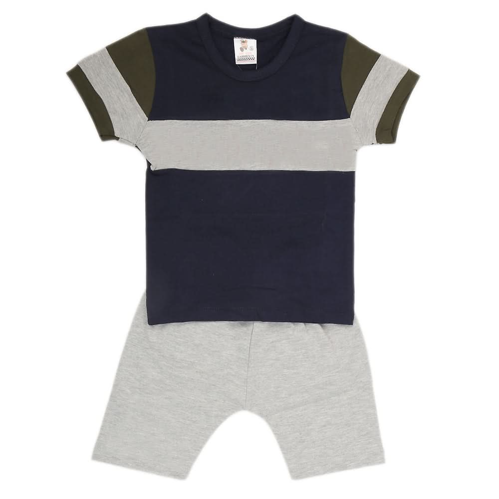 Boys Half Sleeves 2 Piece Suit - Navy Blue, Kids, Boys Sets And Suits, Chase Value, Chase Value