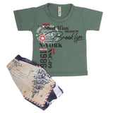 Boys Half Sleeves 2 Piece Suit - Green, Kids, Boys Sets And Suits, Chase Value, Chase Value