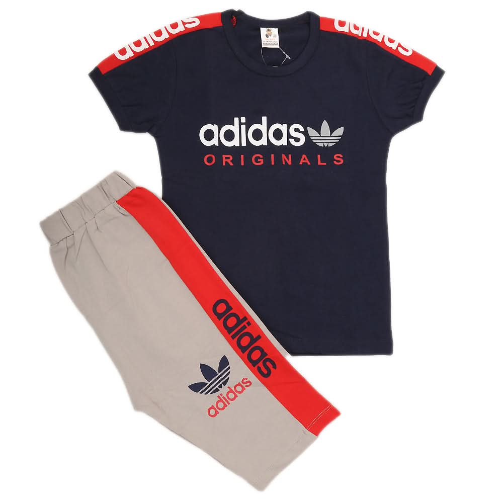Boys Half Sleeves 2 Piece Suit - Navy Blue, Kids, Boys Sets And Suits, Chase Value, Chase Value