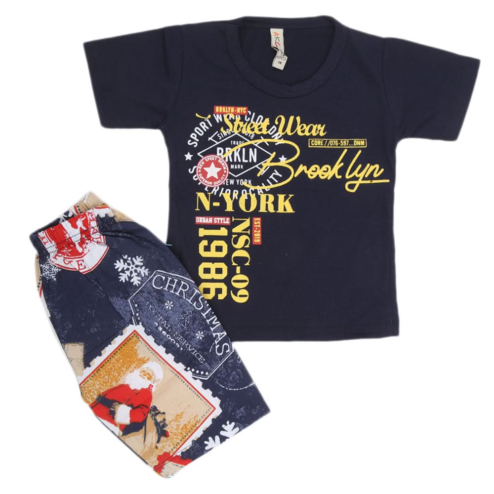 Boys Half Sleeves 2 Piece Suit - Navy Blue, Kids, Boys Sets And Suits, Chase Value, Chase Value