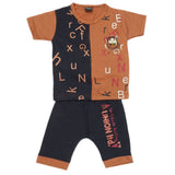 Boys 2 Pcs Suit Half Sleeves - Brown, Kids, Boys Sets And Suits, Chase Value, Chase Value