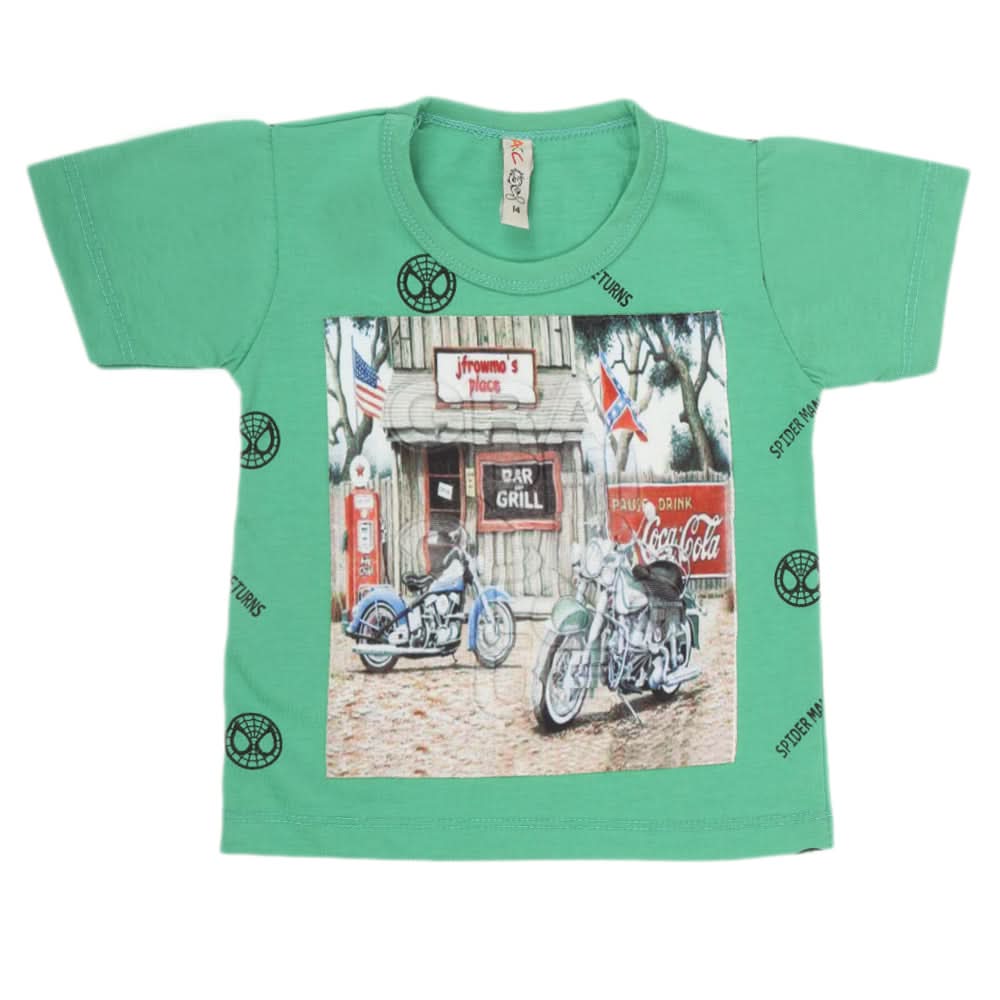 Boys Half Sleeves T-Shirt - Green, Kids, Boys T-Shirts, Chase Value, Chase Value