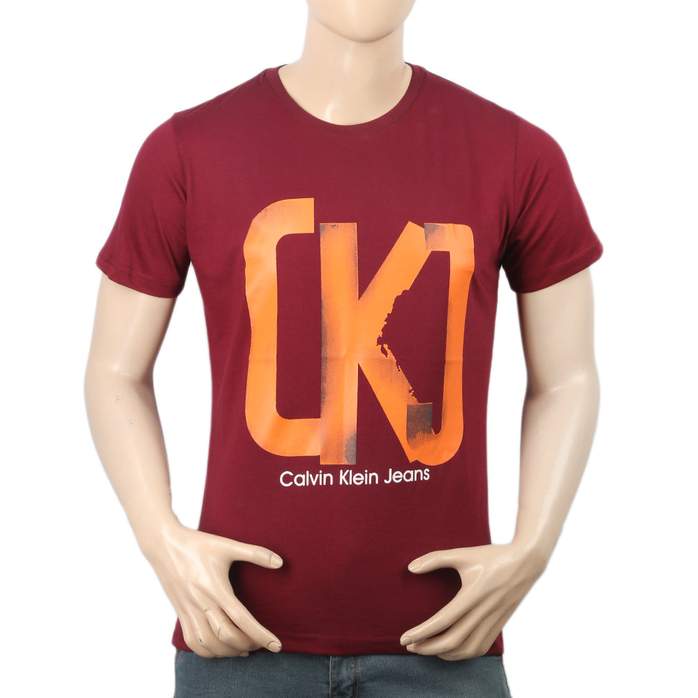 Men's Half Sleeves Printed T-Shirt - Maroon, Men, T-Shirts And Polos, Chase Value, Chase Value
