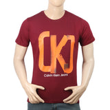 Men's Half Sleeves Printed T-Shirt - Maroon, Men, T-Shirts And Polos, Chase Value, Chase Value