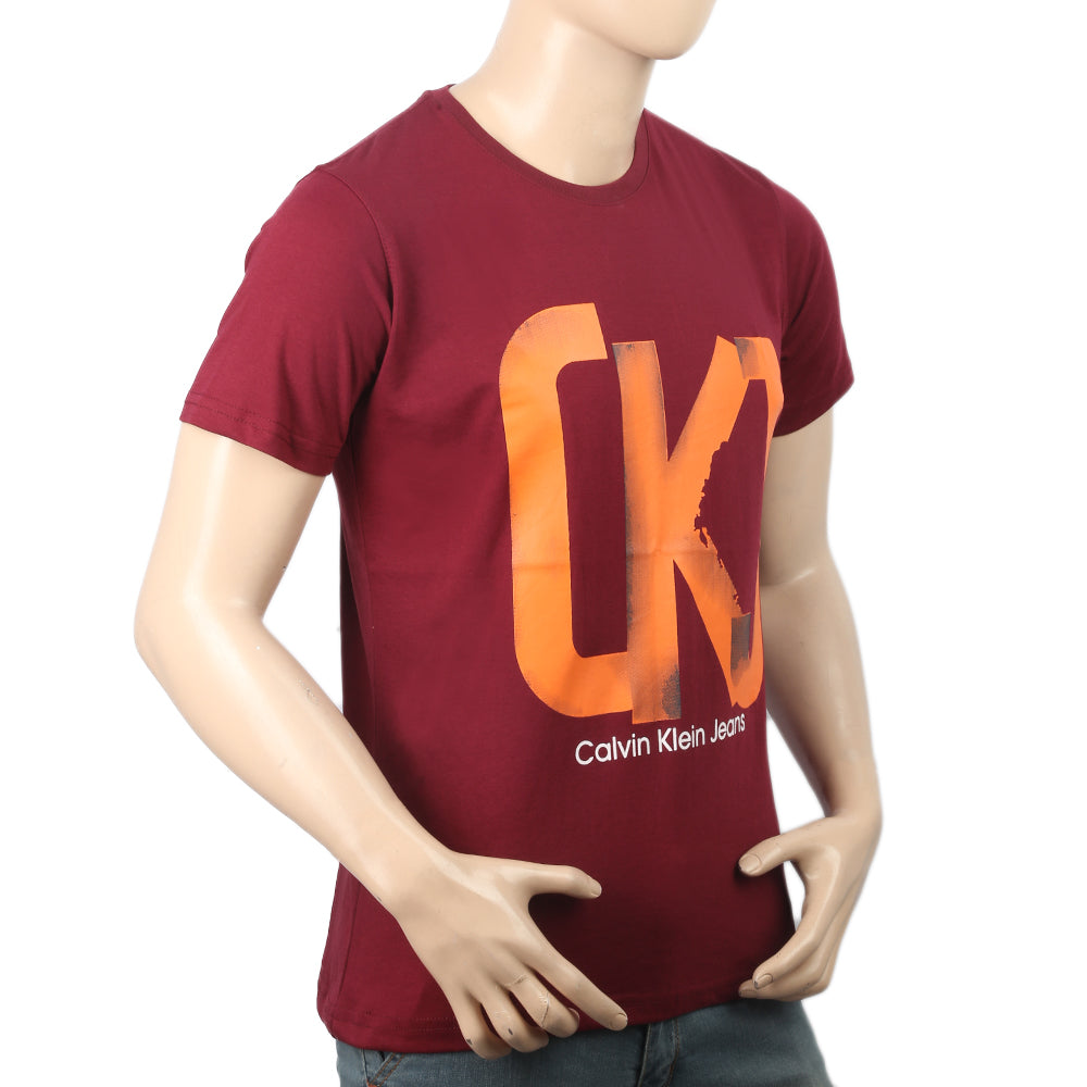 Men's Half Sleeves Printed T-Shirt - Maroon, Men, T-Shirts And Polos, Chase Value, Chase Value