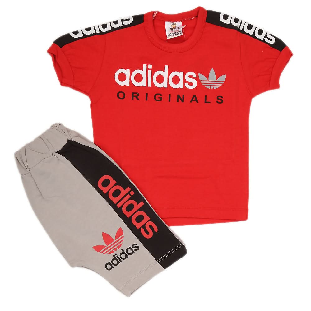 Boys Half Sleeves 2 Piece Suit - Red, Kids, Boys Sets And Suits, Chase Value, Chase Value