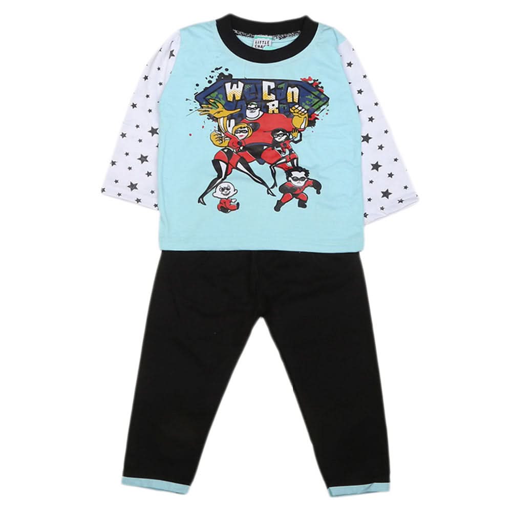Boys Full Sleeves 2 Pcs Suit - Light Blue, Kids, Boys Sets And Suits, Chase Value, Chase Value