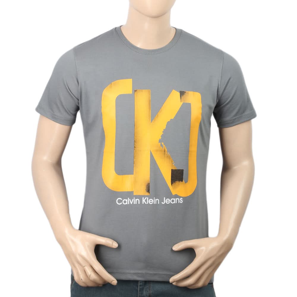 Men's Half Sleeves Printed T-Shirt - Grey, Men, T-Shirts And Polos, Chase Value, Chase Value