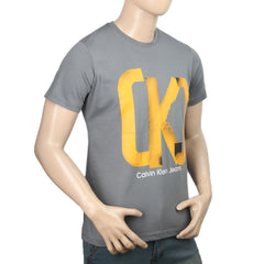 Men's Half Sleeves Printed T-Shirt - Grey, Men, T-Shirts And Polos, Chase Value, Chase Value
