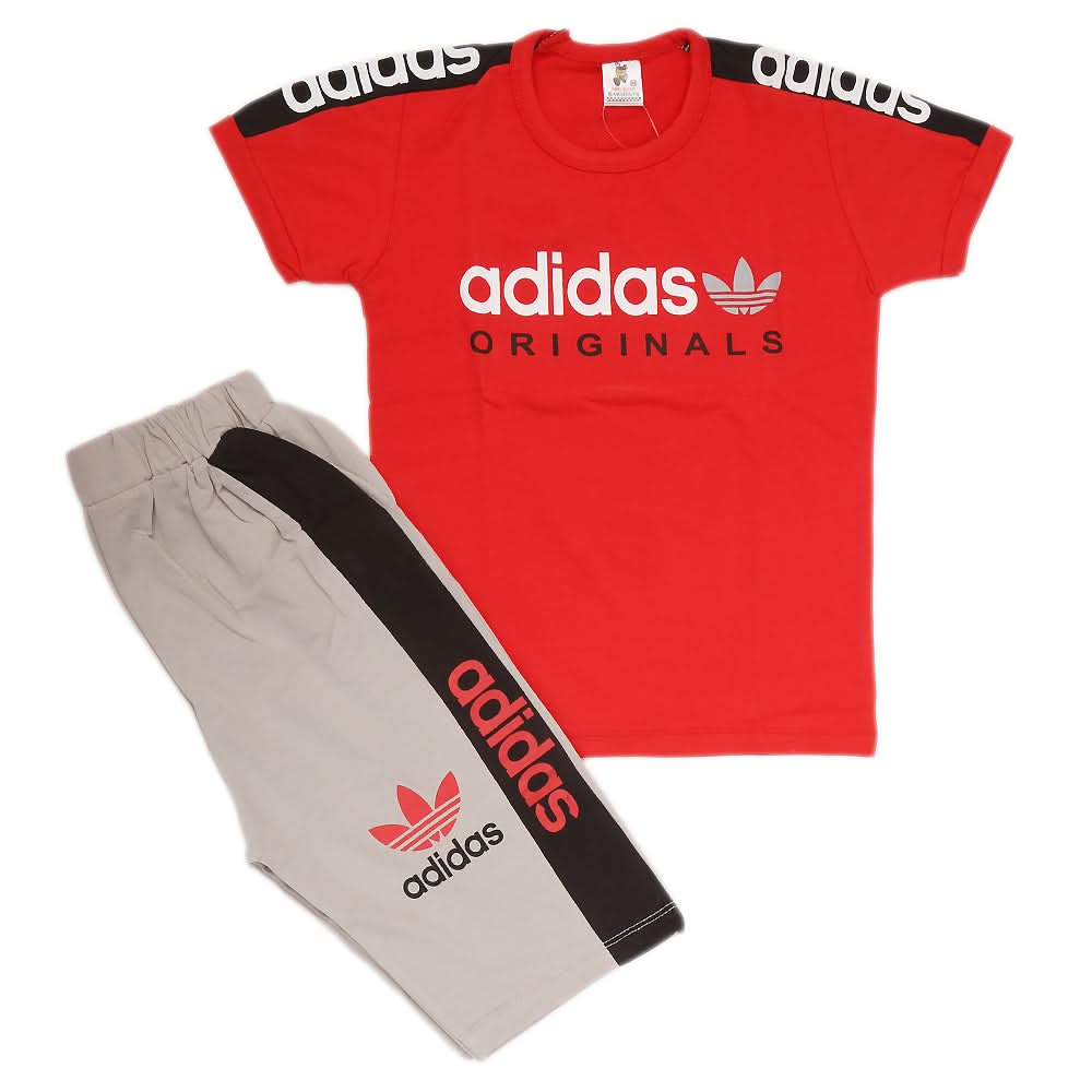Boys Half Sleeves 2 Piece Suit - Red, Kids, Boys Sets And Suits, Chase Value, Chase Value