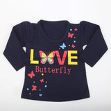 Newborn Girls Full Sleeves T-Shirt - Navy Blue, Kids, NB Girls T-Shirts, Chase Value, Chase Value