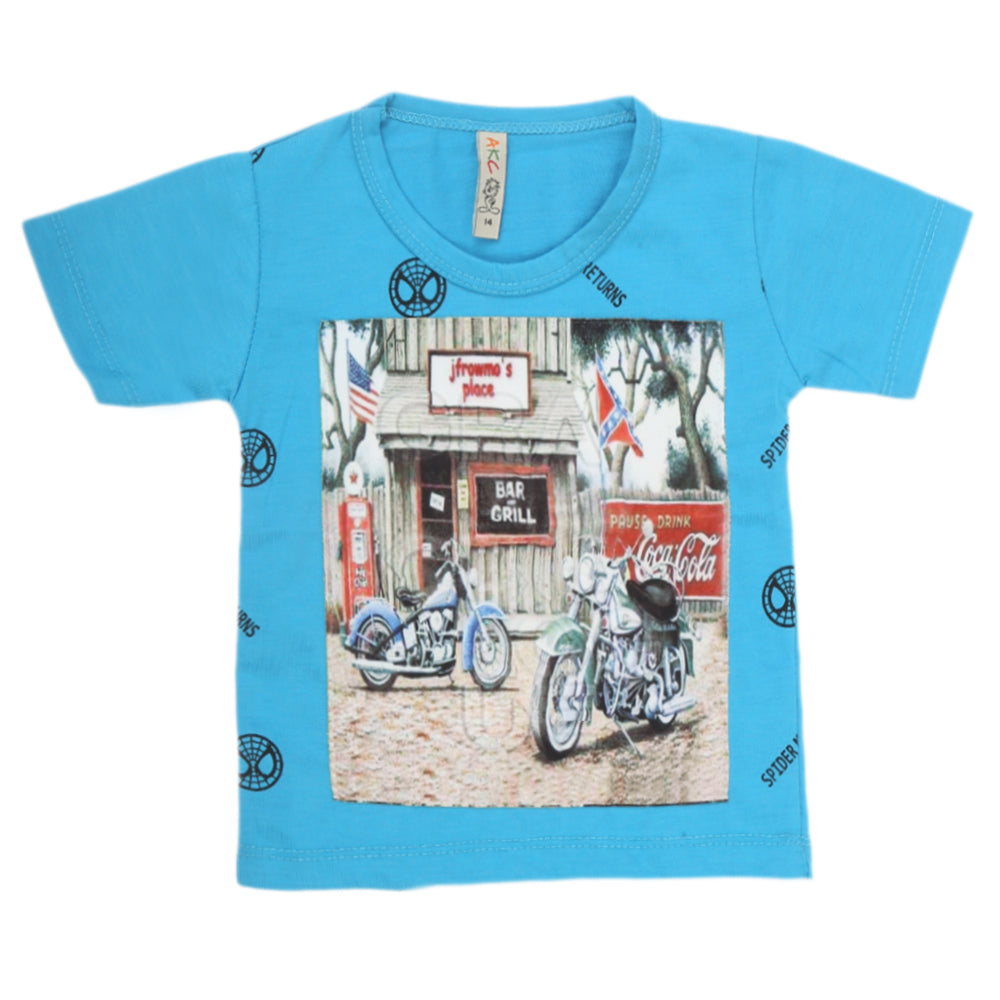 Boys Half Sleeves T-Shirt - Blue, Kids, Boys T-Shirts, Chase Value, Chase Value